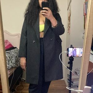 Gray wool peacoat